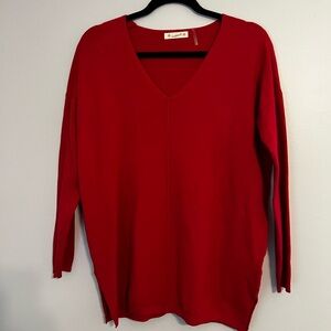 Magnolia V-Neck Red Sweater Relaxed Fit